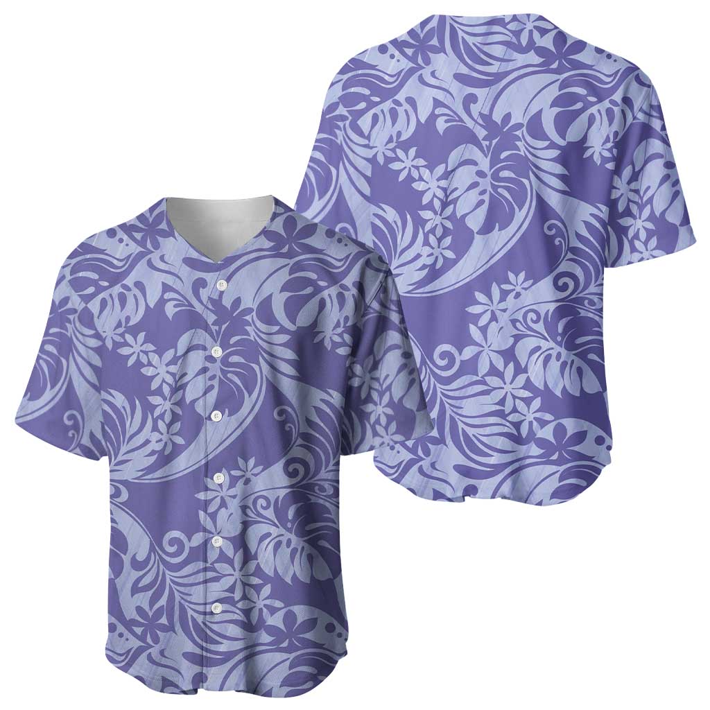 Tahiti Vareau Tiare Floral Baseball Jersey Monstera Palm Tropical Leaves LT01 - Polynesian Pride
