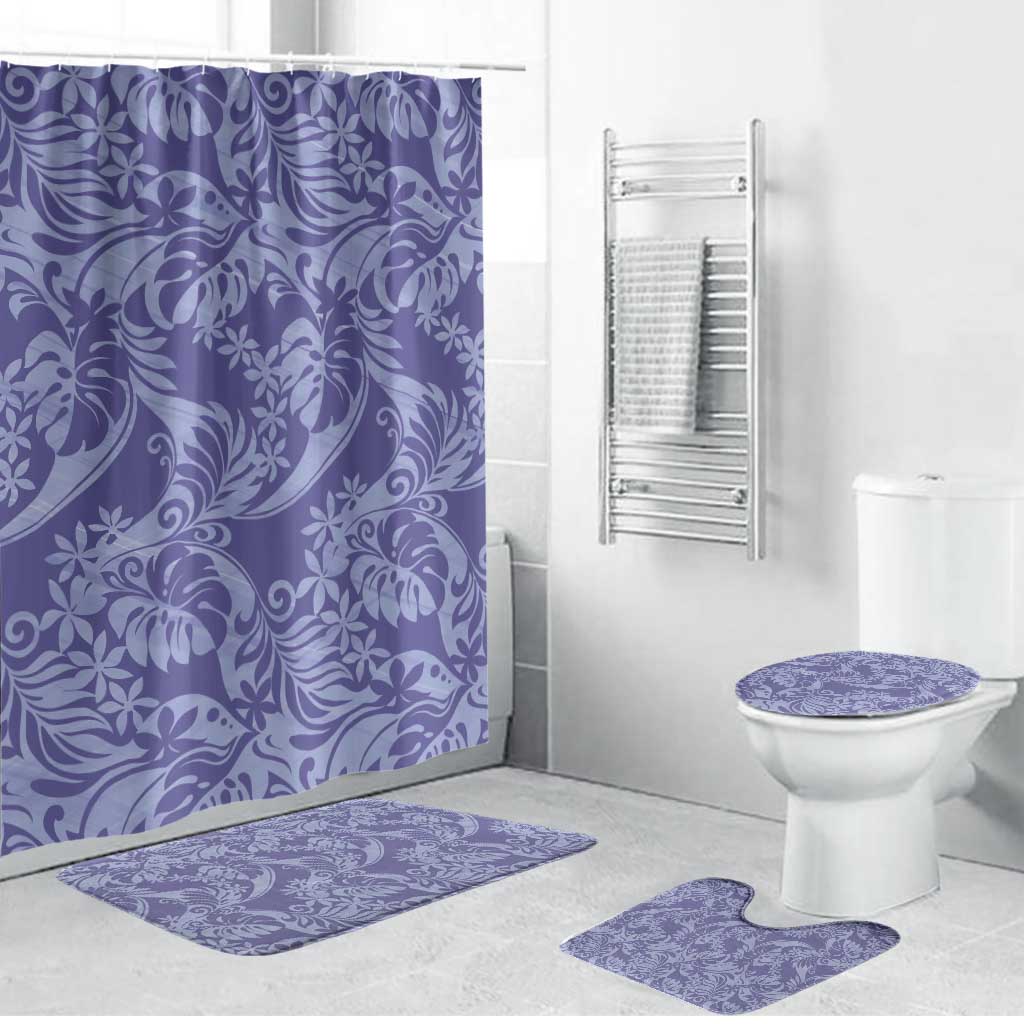 Tahiti Vareau Tiare Floral Bathroom Set Monstera Palm Tropical Leaves - Polynesian Pride