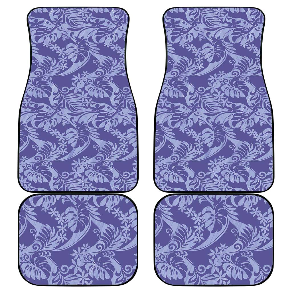Tahiti Vareau Tiare Floral Car Mats Monstera Palm Tropical Leaves - Polynesian Pride