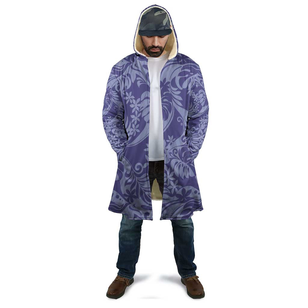 Tahiti Vareau Tiare Floral Cloak Monstera Palm Tropical Leaves - Polynesian Pride