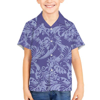 Tahiti Vareau Tiare Floral Family Matching Long Sleeve Bodycon Dress and Hawaiian Shirt Monstera Palm Tropical Leaves - Polynesian Pride