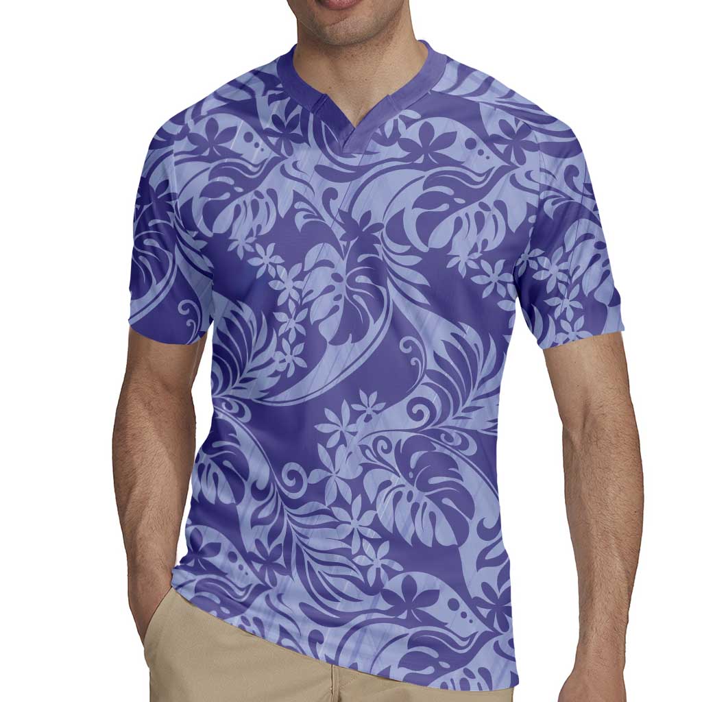 Tahiti Vareau Tiare Floral Rugby Jersey Monstera Palm Tropical Leaves - Polynesian Pride