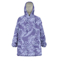 Tahiti Vareau Tiare Floral Wearable Blanket Hoodie Monstera Palm Tropical Leaves - Polynesian Pride