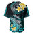 Hawaii Baseball Jersey Polynesian Shark with Kakau Turquoise Version LT01 - Polynesian Pride