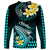 Hawaii Long Sleeve Shirt Polynesian Shark with Kakau Turquoise Version LT01 - Polynesian Pride