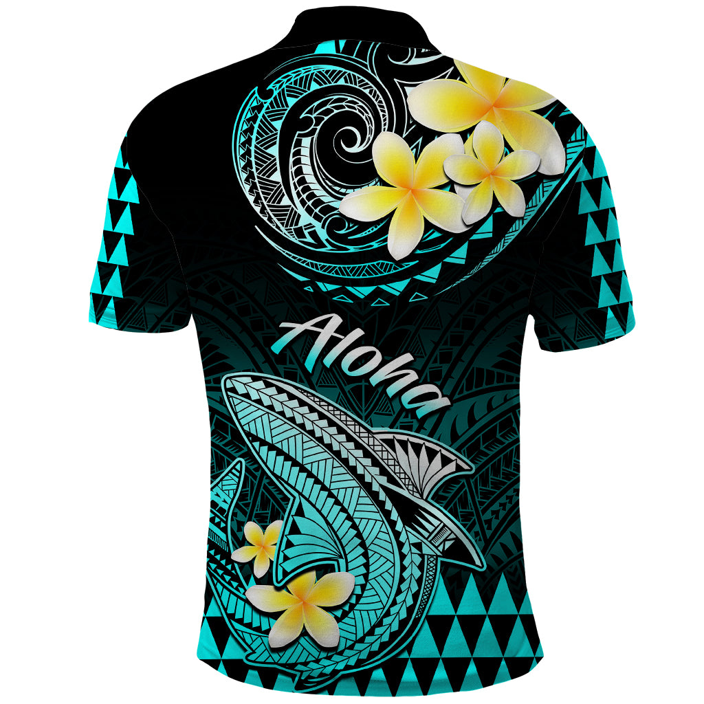 Hawaii Polo Shirt Polynesian Shark with Kakau Turquoise Version LT01 - Polynesian Pride