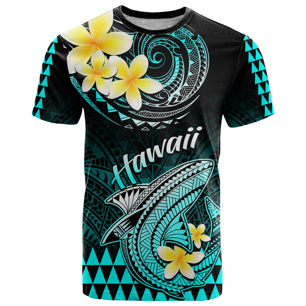 Hawaii T Shirt Polynesian Shark with Kakau Turquoise Version LT01 Turquoise - Polynesian Pride