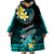 Hawaii Wearable Blanket Hoodie Polynesian Shark with Kakau Turquoise Version LT01 - Polynesian Pride