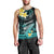 Personalised Hawaii Men Tank Top Polynesian Shark with Kakau Turquoise Version LT01 - Polynesian Pride