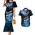 Hawaii Couples Matching Mermaid Dress and Hawaiian Shirt Polynesian Shark with Kakau Blue Version LT01 Blue - Polynesian Pride