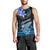 Hawaii Men Tank Top Polynesian Shark with Kakau Blue Version LT01 - Polynesian Pride