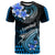 Hawaii T Shirt Polynesian Shark with Kakau Blue Version LT01 Blue - Polynesian Pride