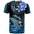 Hawaii T Shirt Polynesian Shark with Kakau Blue Version LT01 - Polynesian Pride