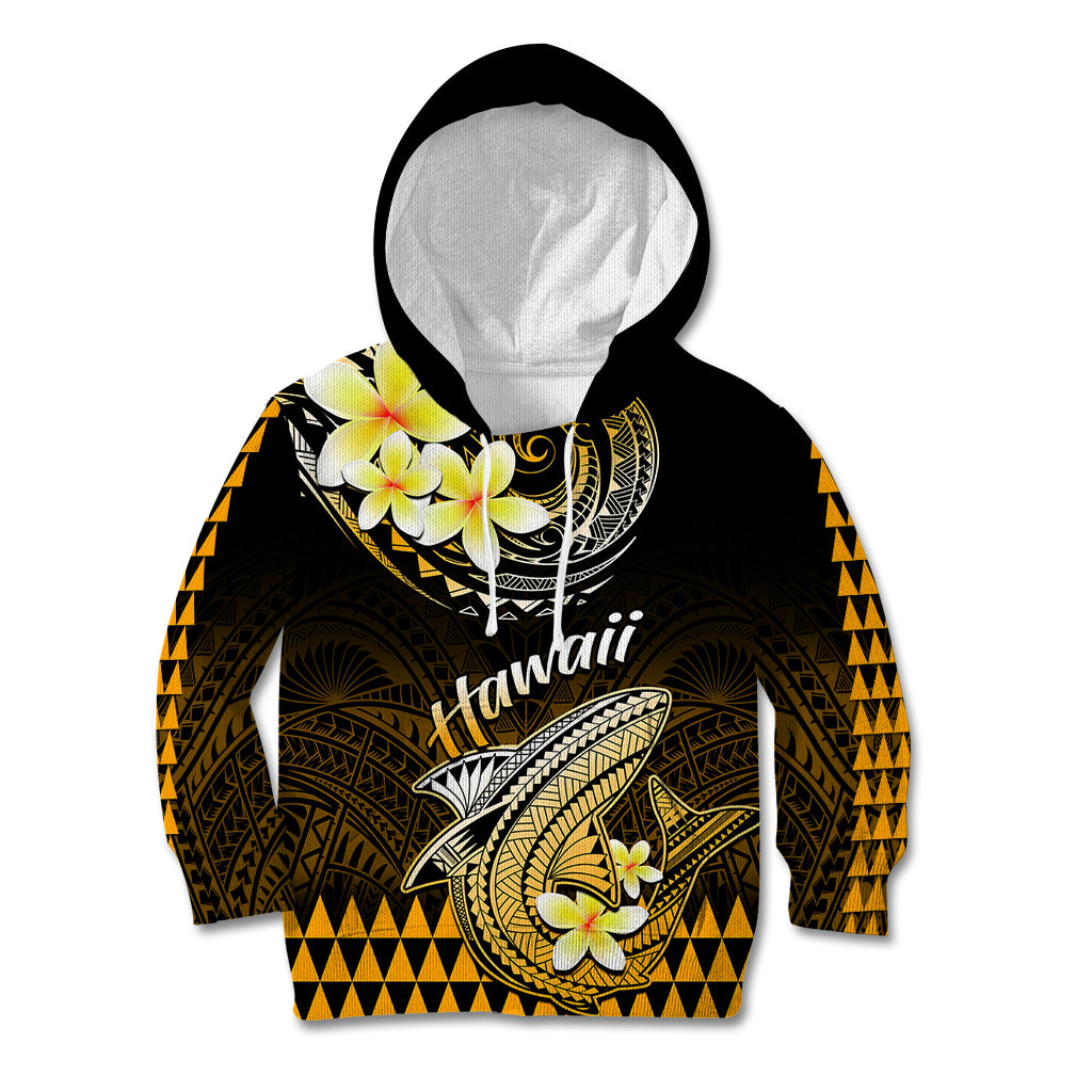 Hawaii Kid Hoodie Polynesian Shark with Kakau Gold Version LT01 Gold - Polynesian Pride