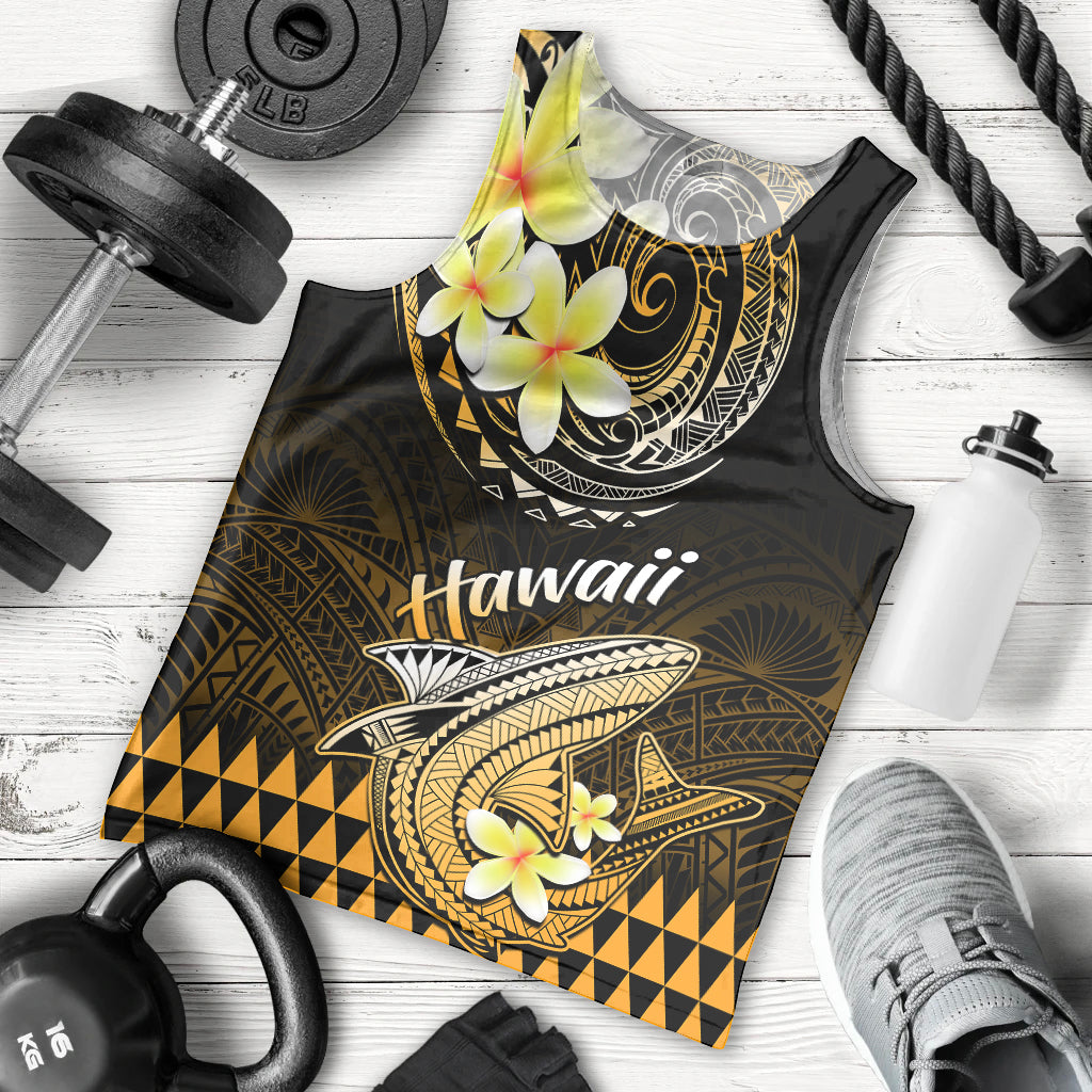 Hawaii Men Tank Top Polynesian Shark with Kakau Gold Version LT01 Gold - Polynesian Pride