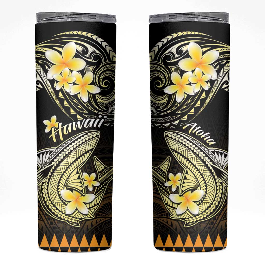 Hawaii Skinny Tumbler Polynesian Shark with Kakau Gold Version