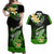 Hawaii Couples Matching Off Shoulder Maxi Dress and Hawaiian Shirt Polynesian Shark with Kakau Green Version LT01 Green - Polynesian Pride