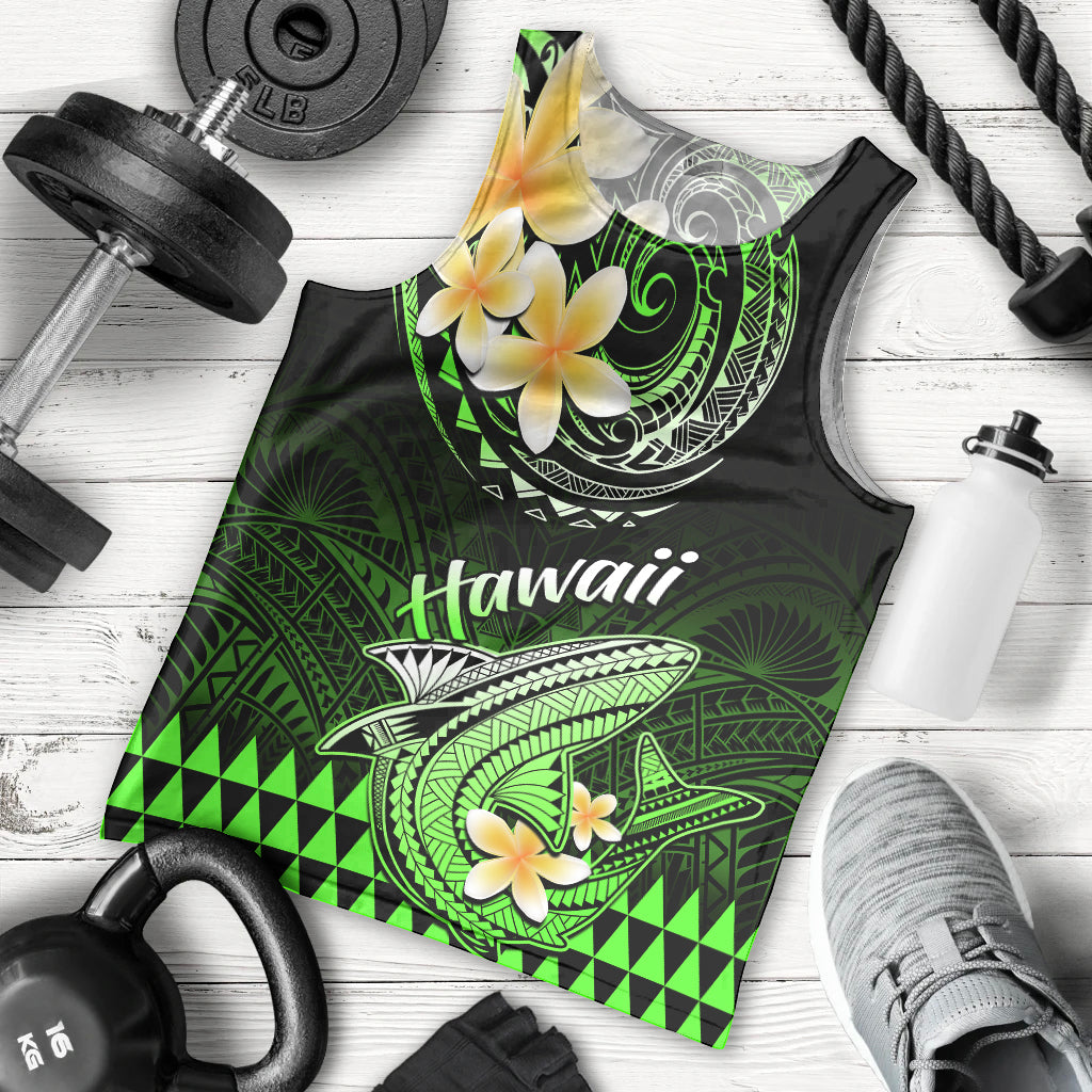 Hawaii Men Tank Top Polynesian Shark with Kakau Green Version LT01 Green - Polynesian Pride