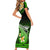 Hawaii Short Sleeve Bodycon Dress Polynesian Shark with Kakau Green Version LT01 - Polynesian Pride