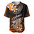 Hawaii Baseball Jersey Polynesian Shark with Kakau Orange Version LT01 Orange - Polynesian Pride