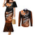 Hawaii Couples Matching Mermaid Dress and Long Sleeve Button Shirts Polynesian Shark with Kakau Orange Version LT01 Orange - Polynesian Pride