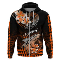 Hawaii Hoodie Polynesian Shark with Kakau Orange Version LT01 Zip Hoodie Orange - Polynesian Pride