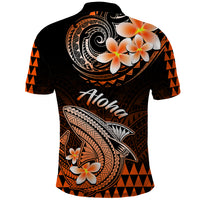 Hawaii Polo Shirt Polynesian Shark with Kakau Orange Version LT01 - Polynesian Pride