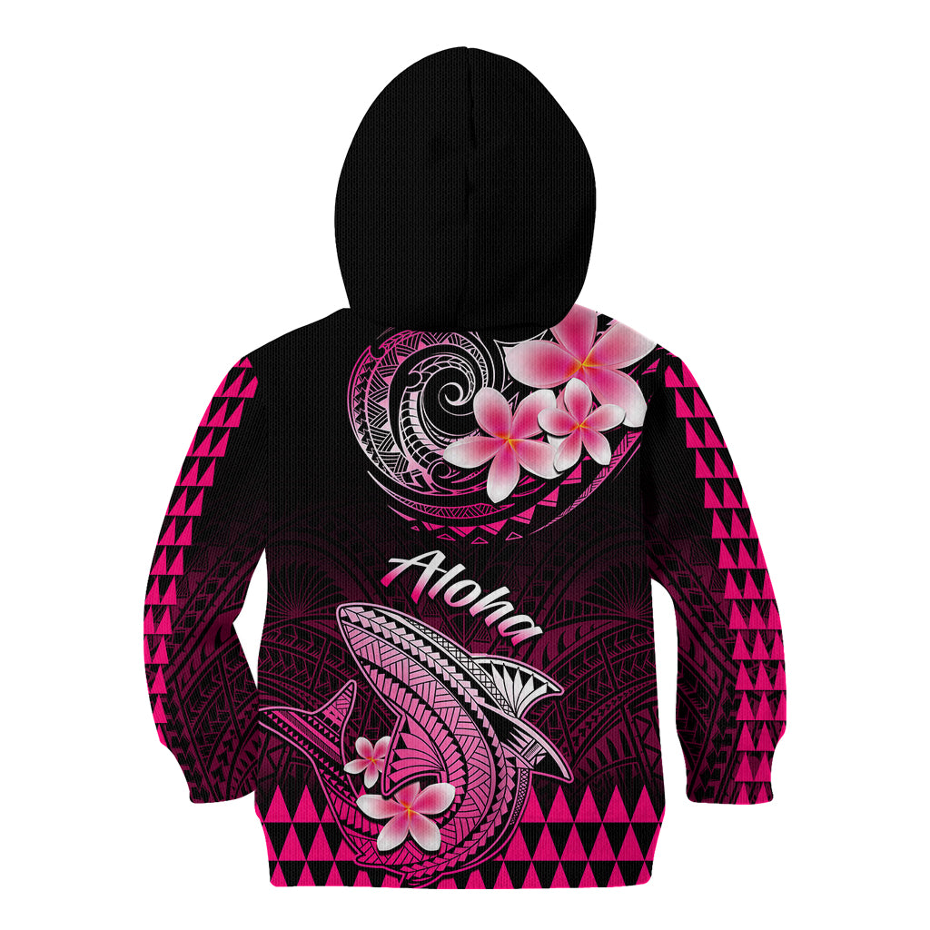 Hawaii Kid Hoodie Polynesian Shark with Kakau Pink Version LT01 - Polynesian Pride