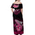 Hawaii Off Shoulder Maxi Dress Polynesian Shark with Kakau Pink Version LT01 - Polynesian Pride