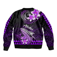 Hawaii Bomber Jacket Polynesian Shark with Kakau Purple Version LT01 - Polynesian Pride