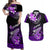 Hawaii Couples Matching Off Shoulder Maxi Dress and Hawaiian Shirt Polynesian Shark with Kakau Purple Version LT01 Purple - Polynesian Pride