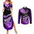 Hawaii Couples Matching Summer Maxi Dress and Long Sleeve Button Shirts Polynesian Shark with Kakau Purple Version LT01 Purple - Polynesian Pride