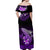 Hawaii Off Shoulder Maxi Dress Polynesian Shark with Kakau Purple Version LT01 - Polynesian Pride