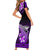 Hawaii Short Sleeve Bodycon Dress Polynesian Shark with Kakau Purple Version LT01 - Polynesian Pride