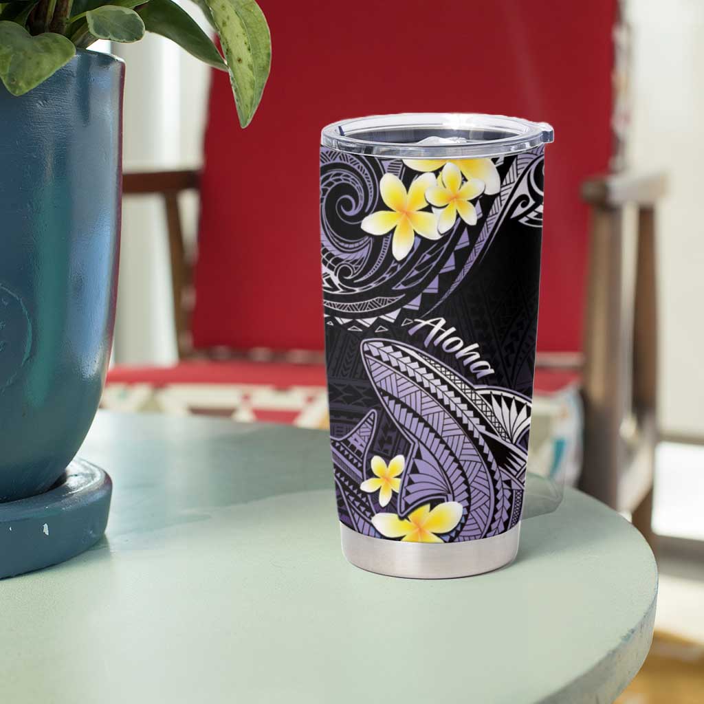 Hawaii Tumbler Cup Polynesian Shark with Kakau Purple Version