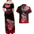 Hawaii Couples Matching Off Shoulder Maxi Dress and Hawaiian Shirt Polynesian Shark with Kakau Red Version LT01 - Polynesian Pride