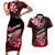 Hawaii Couples Matching Short Sleeve Bodycon Dress and Hawaiian Shirt Polynesian Shark with Kakau Red Version LT01 Red - Polynesian Pride