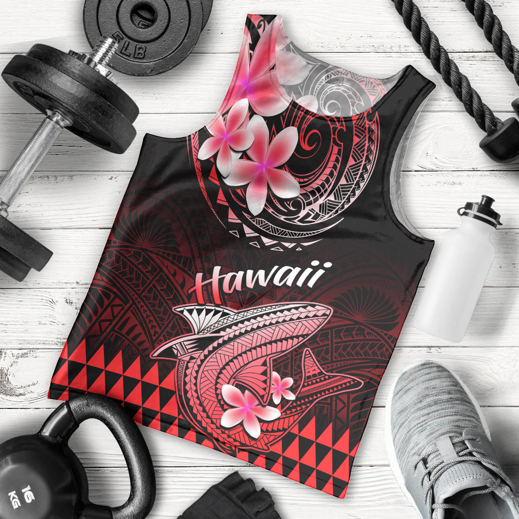 Hawaii Men Tank Top Polynesian Shark with Kakau Red Version LT01 Red - Polynesian Pride