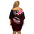 Hawaii Off Shoulder Short Dress Polynesian Shark with Kakau Red Version LT01 - Polynesian Pride