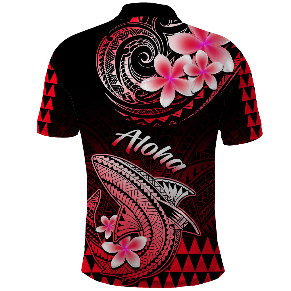 Hawaii Polo Shirt Polynesian Shark with Kakau Red Version LT01 - Polynesian Pride