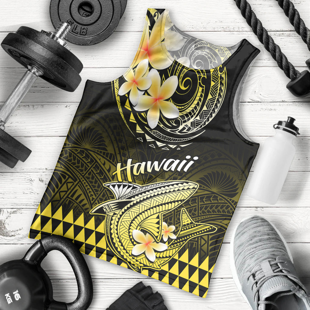 Hawaii Men Tank Top Polynesian Shark with Kakau Yellow Version LT01 Yellow - Polynesian Pride