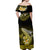 Hawaii Off Shoulder Maxi Dress Polynesian Shark with Kakau Yellow Version LT01 - Polynesian Pride