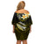 Hawaii Off Shoulder Short Dress Polynesian Shark with Kakau Yellow Version LT01 - Polynesian Pride