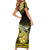 Hawaii Short Sleeve Bodycon Dress Polynesian Shark with Kakau Yellow Version LT01 - Polynesian Pride