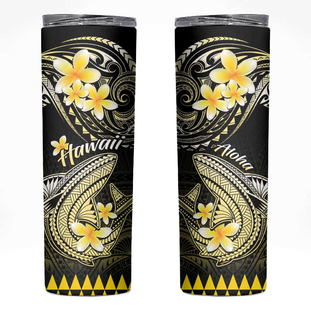 Hawaii Skinny Tumbler Polynesian Shark with Kakau Yellow Version