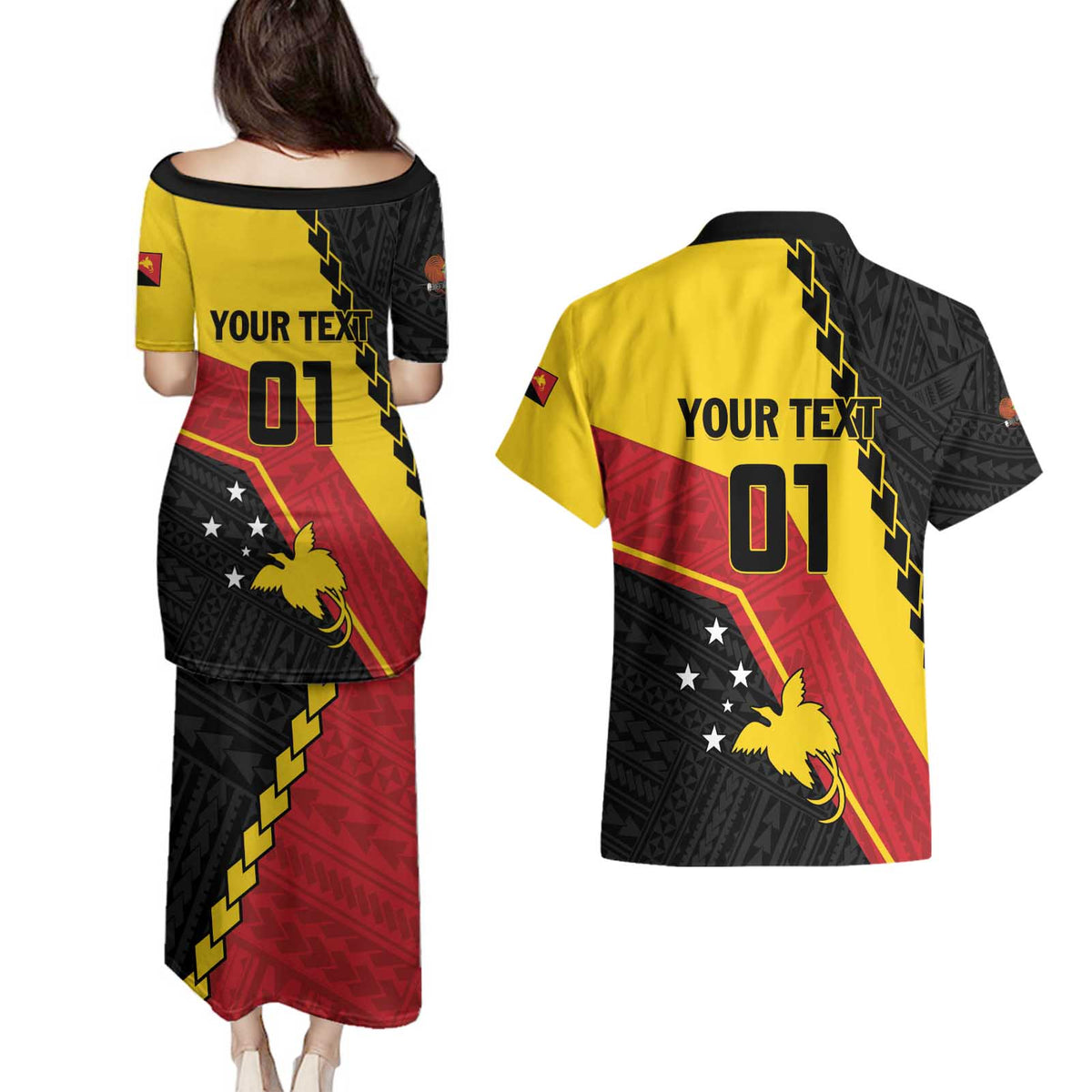 Custom PNG Couples Matching Puletasi and Hawaiian Shirt The Kumuls Are On A Roll LT01 - Polynesian Pride