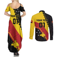 Custom PNG Couples Matching Summer Maxi Dress and Long Sleeve Button Shirt The Kumuls Are On A Roll LT01 - Polynesian Pride