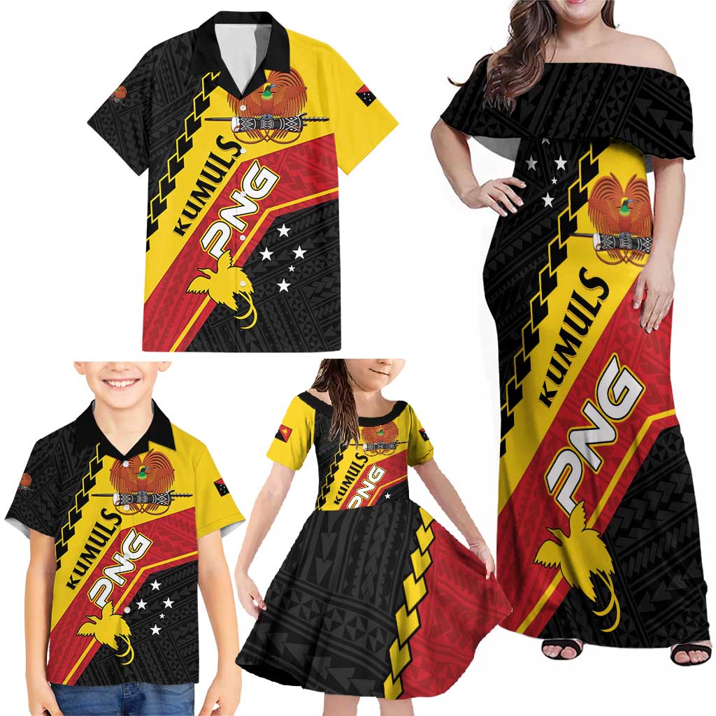 Custom PNG Family Matching Off Shoulder Maxi Dress and Hawaiian Shirt The Kumuls Are On A Roll