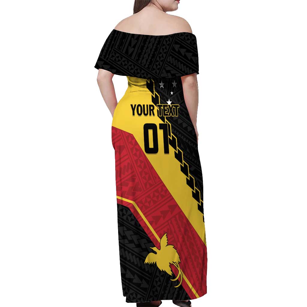 Custom PNG Off Shoulder Maxi Dress The Kumuls Are On A Roll LT01 - Polynesian Pride