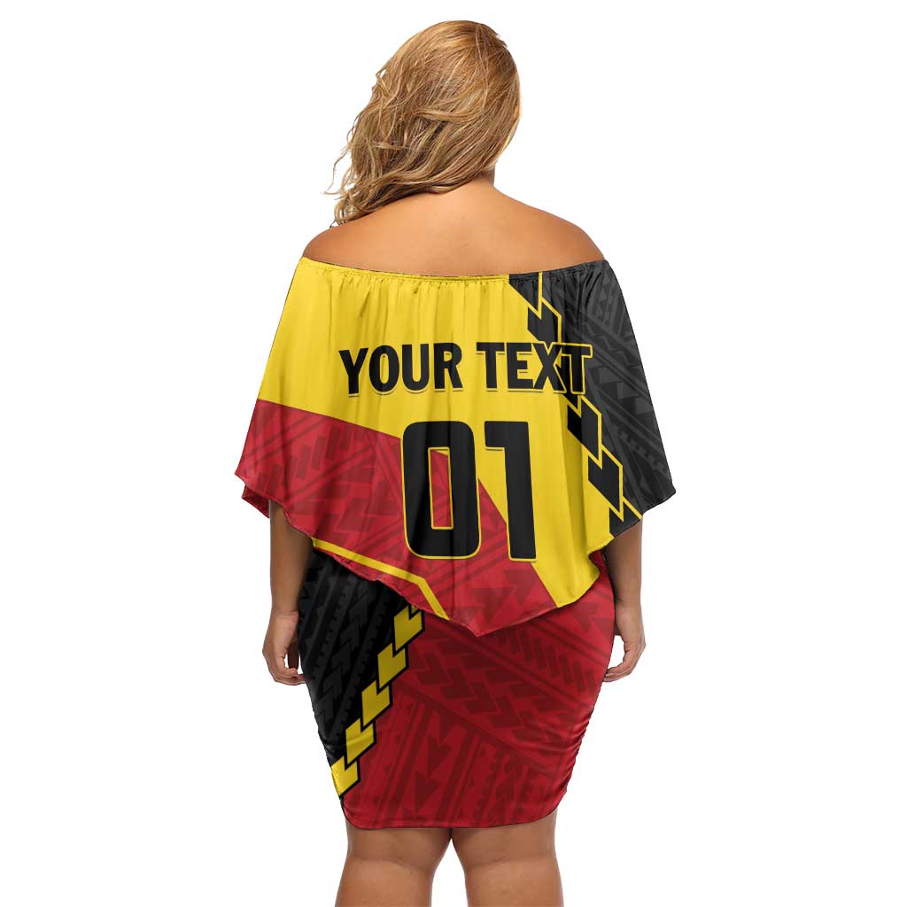 Custom PNG Off Shoulder Short Dress The Kumuls Are On A Roll LT01 - Polynesian Pride